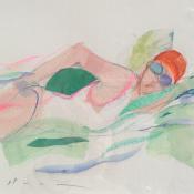 swimmer, red cap 